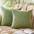 Gawamay Set of 2 Soft Textured Chenille Throw Pillow Covers 18x18 Inch (45x45 CM), Decorative Pillowcases Cushion Covers for Farmhouse Home…