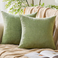 Gawamay Set of 2 Soft Textured Chenille Throw Pillow Covers 16x16 Inch (40x40 CM), Decorative Pillowcases Cushion Covers for Farmhouse Home…