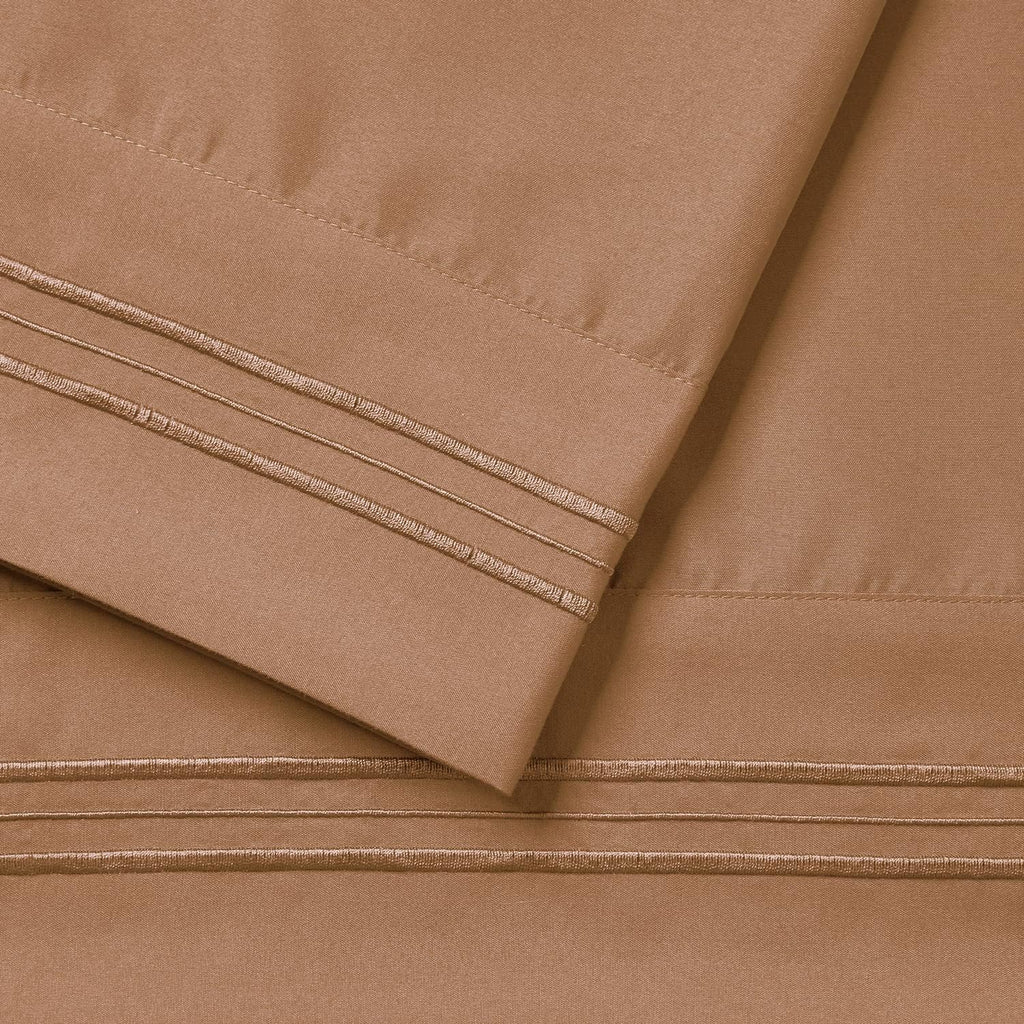 Nestl Mocha Pillow Cases - Soft Queen Size Set of 2, 1800 Microfiber, Envelope Closure, 20x30 Inches cotton