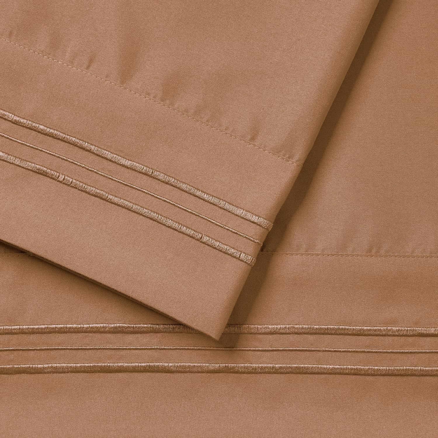 Nestl Mocha Pillow Cases - Soft Queen Size Set of 2, 1800 Microfiber, Envelope Closure, 20x30 Inches cotton
