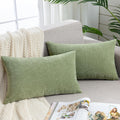 Gawamay Lumbar Decorative Rectangle Throw Pillow Covers 12"x20" Inch Set of 2, Super Soft Chenille Throw Pillowcase for Sofa Living Room Be…
