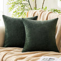 Gawamay Set of 2 Soft Textured Chenille Throw Pillow Covers 24x24 Inch (60x60 CM), Decorative Pillowcases Cushion Covers for Farmhouse Home…