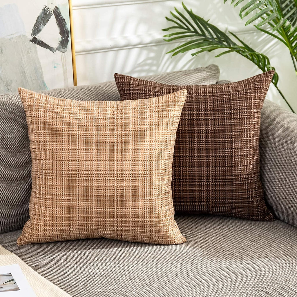 Kevin Textile Pack of 2 Decorative Outdoor Waterproof Throw Pillow Covers Lumbar Pillowcases Modern Cushion Cases for Patio Couch Bench…