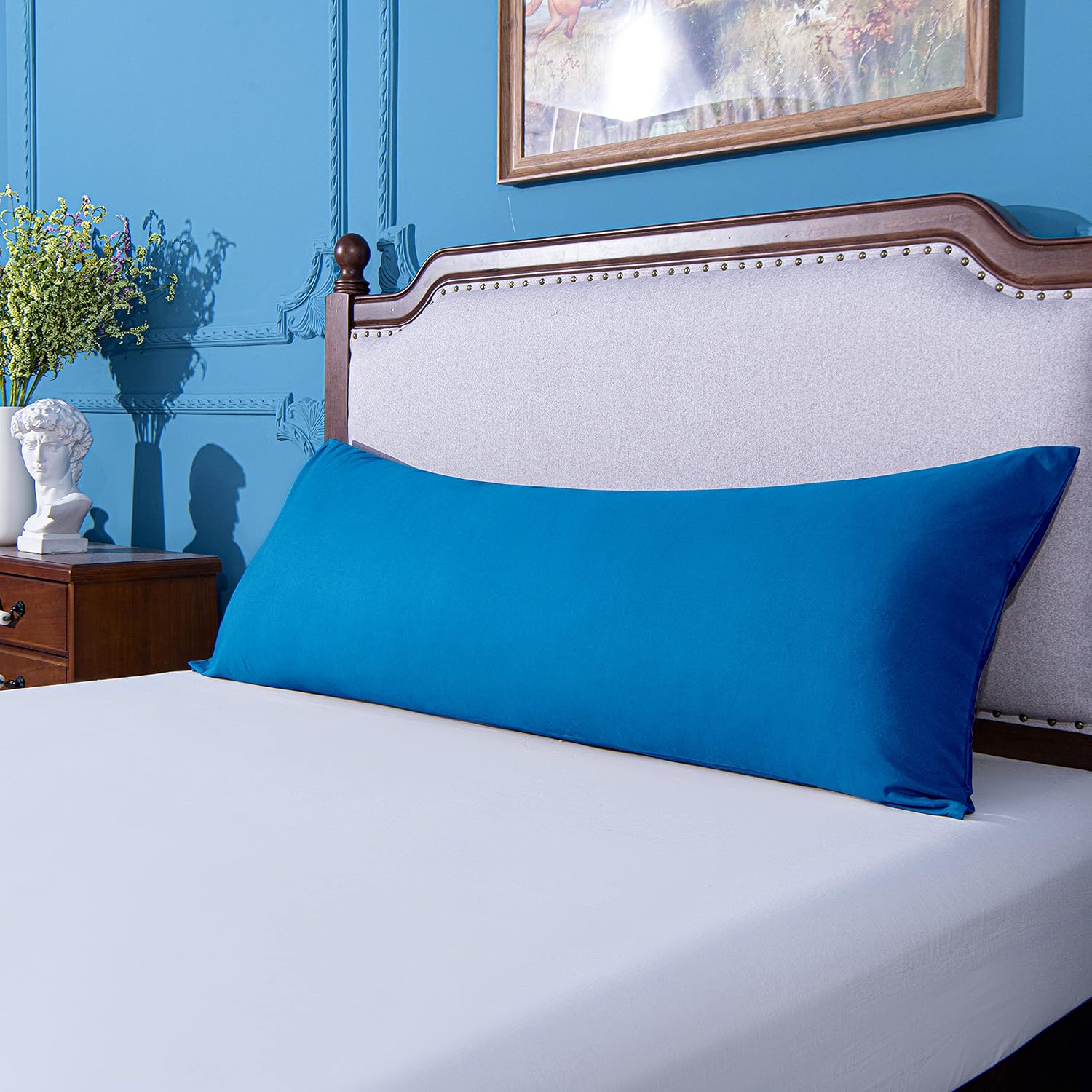 Ntbay Body Pillowcase - Brushed Microfiber 20x54 Pillowcase - Soft, Wrinkle-Free, Fade-Resistant, Stain-Resistant, Royal Blue Body Pillow C…