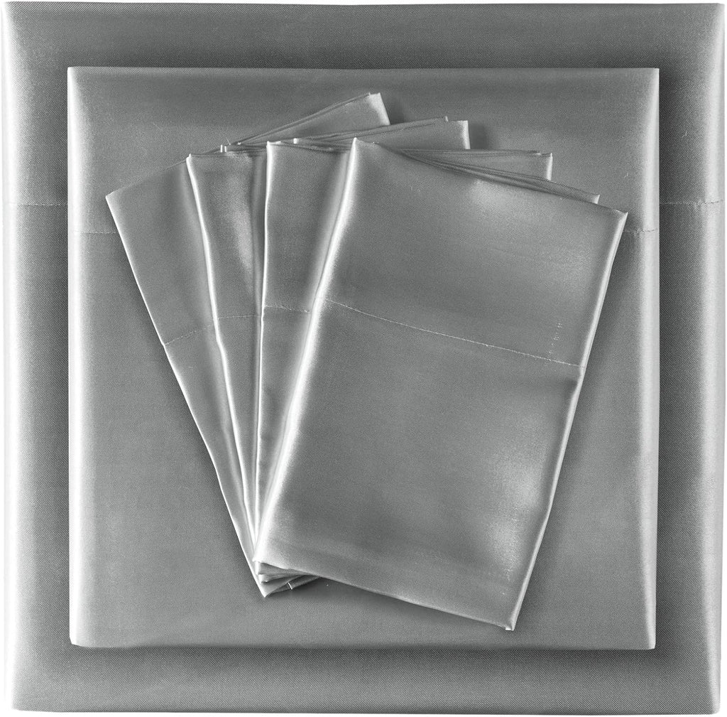 Madisonpark Madison Park Essentials Satin Sheet Set Luxury and Silky with Natural Sheen, Elastic 14" Pocket fits up to 16" Mattress, All Ar…