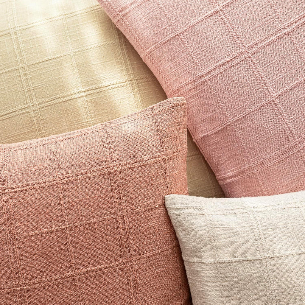 Foindtower Set of 1 Decorative Linen Check Throw Pillow Cover Neutral Farmhouse Lumbar Cushion Cover Modern Boho Accent Home Decor for…