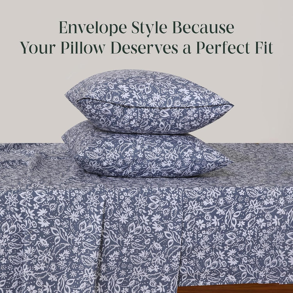 FEATHER & STITCH NEW YORK 100% Cotton 2 Piece King Pillow Cases, 300TC Ultra-Soft Pillowcases with Envelope Closure, Wrinkle- Fade- Stain…