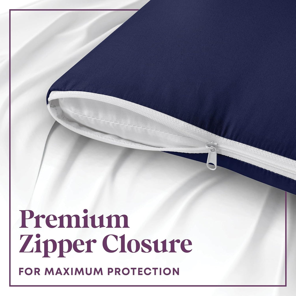 CIRCLESHOME Throw Pillow Protectors - 100% Cotton Breathable Pillowcases - 20 X 20 Square Pillowcases - Protects Pillows from Dirt, Dust…