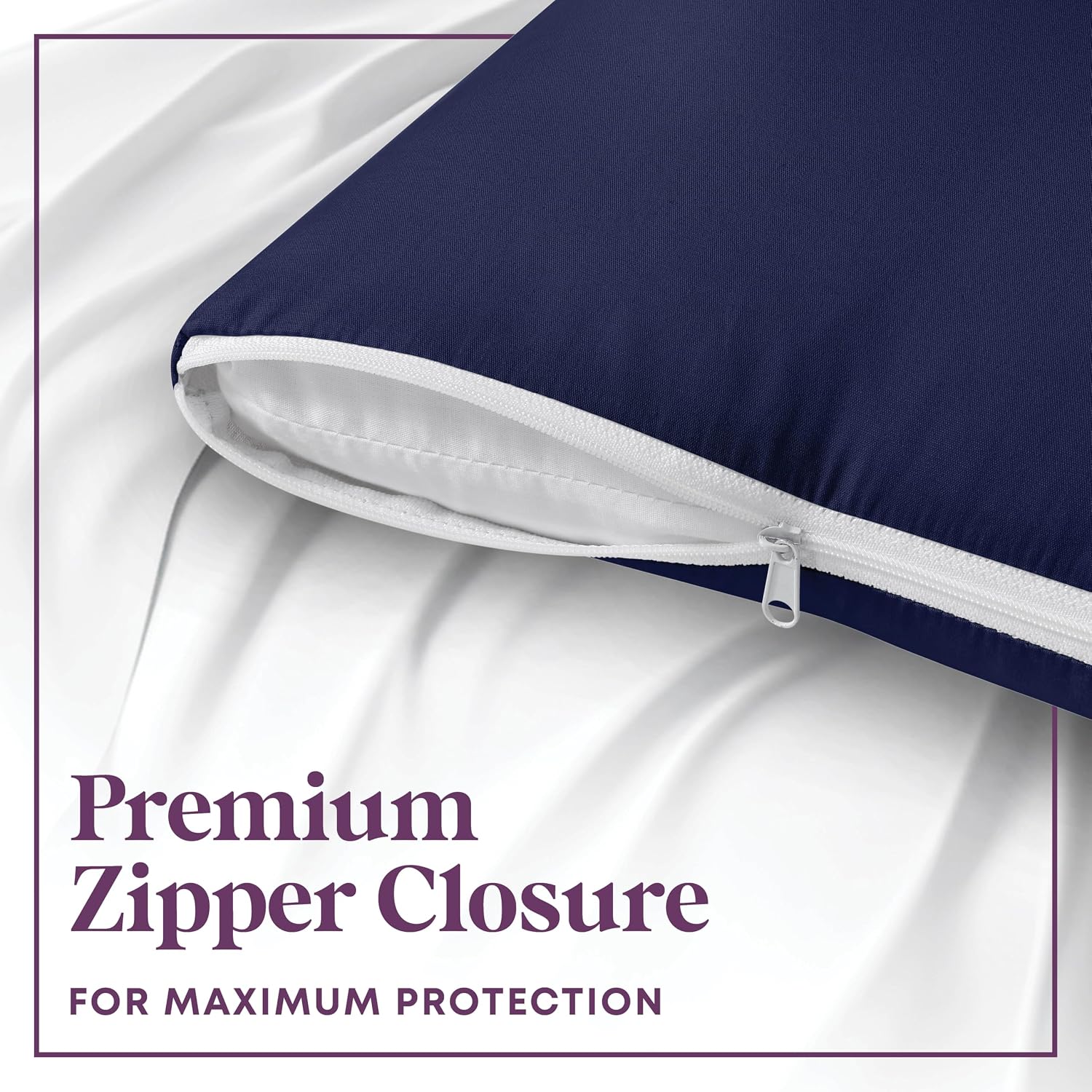 CIRCLESHOME Throw Pillow Protectors - 100% Cotton Breathable Pillowcases - 20 X 20 Square Pillowcases - Protects Pillows from Dirt, Dust…