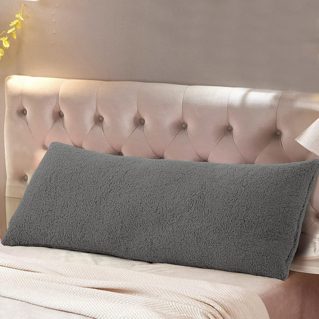 Reafort Sherpa Body Pillow Cover 21" x 54", Plush Fleece Long Body Pillowcase with Zipper Closure, Ultra Soft Fluffy Cozy Decorative…
