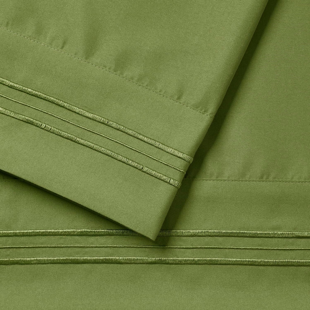 Nestl Microfiber King Pillowcase, 2 - Calla Green, 1800 Thread Count, Envelope Closure, Set of 2, 20x40 Inches cotton Green