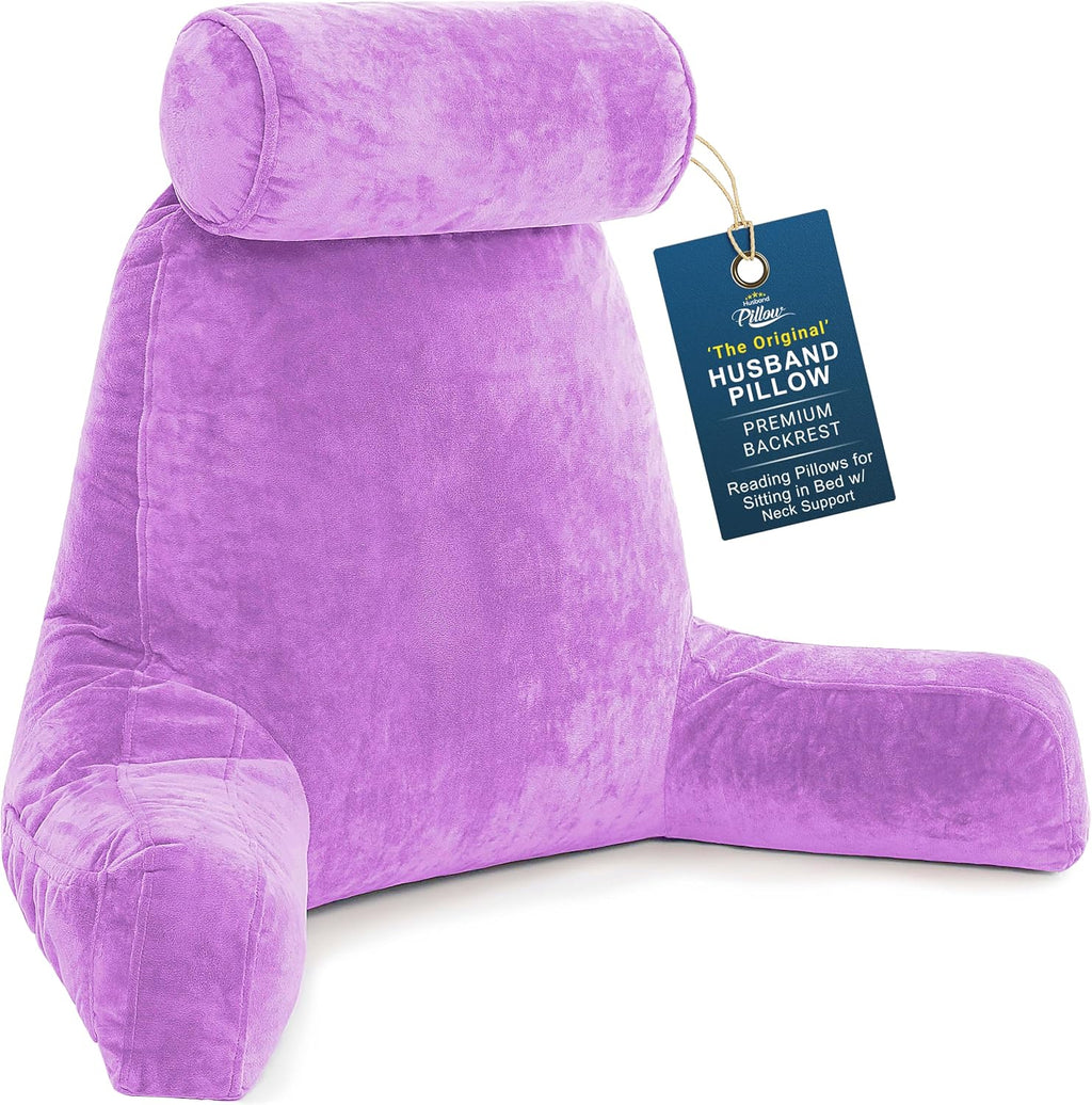 Husband Pillow XXL The Original for Adults - 30" Tall Backrest for Sitting Up in Bed - Firm Support Reading, Bed Rest Pillow for Adults…