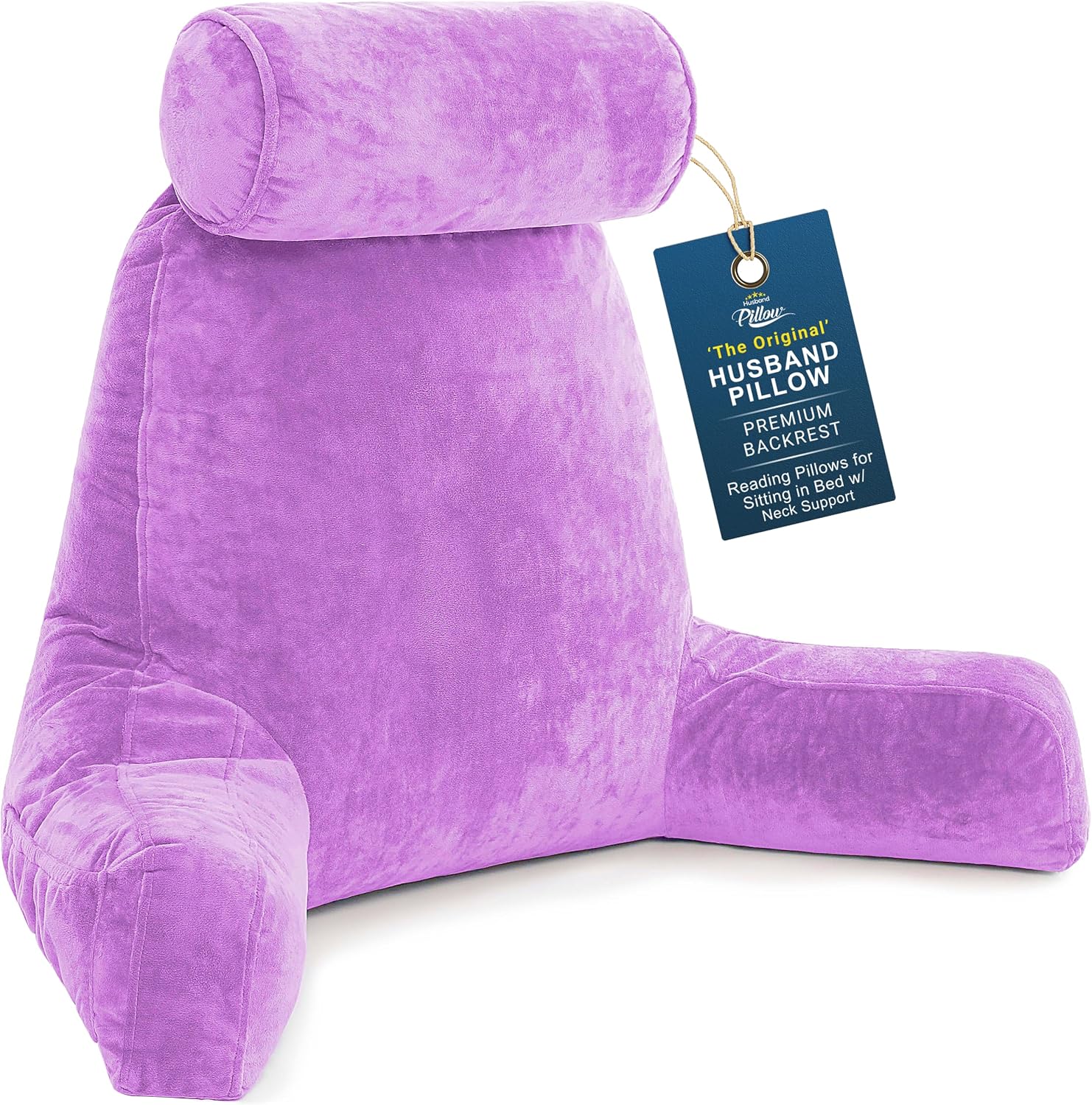 Husband Pillow XXL The Original for Adults - 30" Tall Backrest for Sitting Up in Bed - Firm Support Reading, Bed Rest Pillow for Adults…