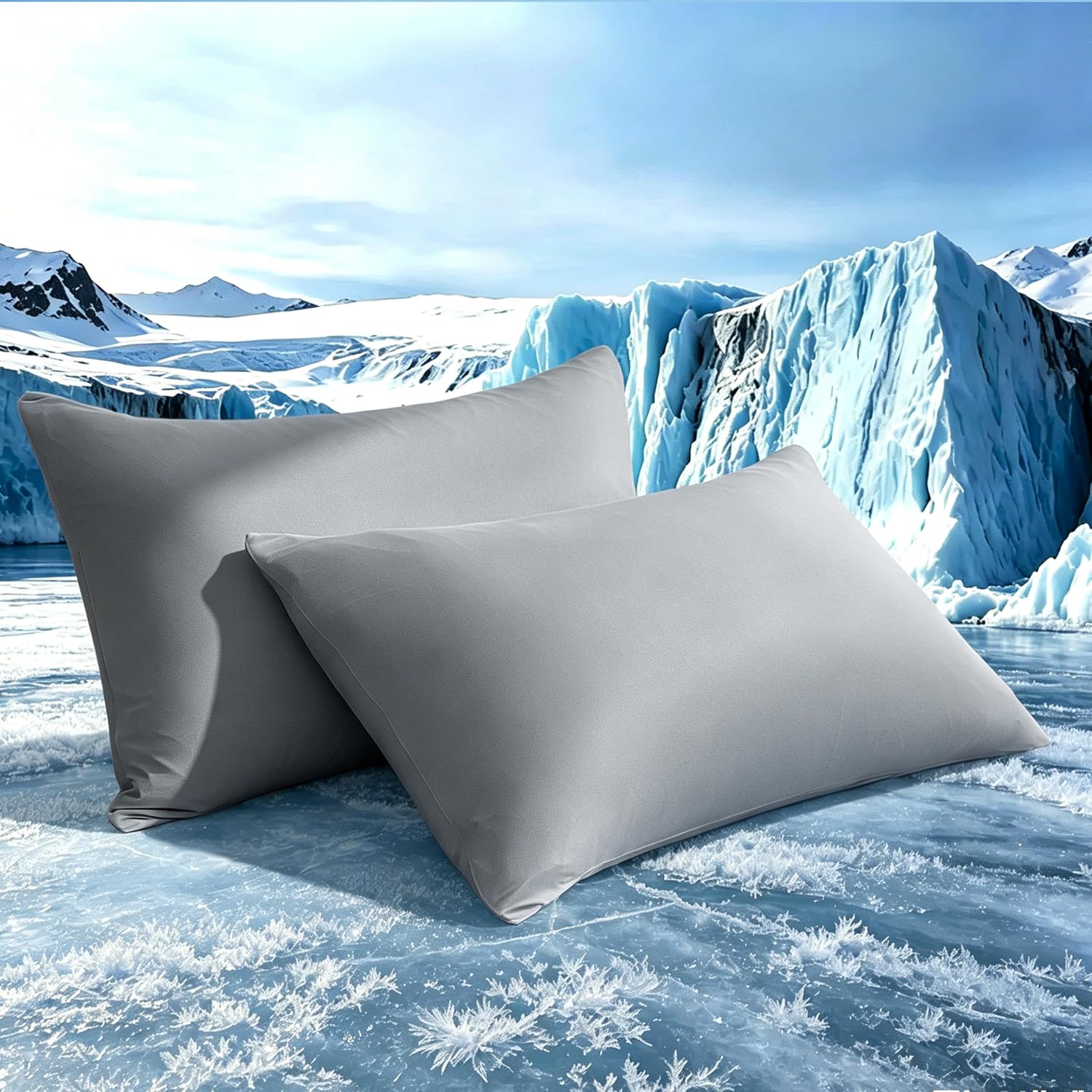TELUS Cooling Pillowcases Standard Size 2-Pack, Silky Soft Breathable Pillow Case with Envelope Close, Stay Cool Pillow Cover for Hot…