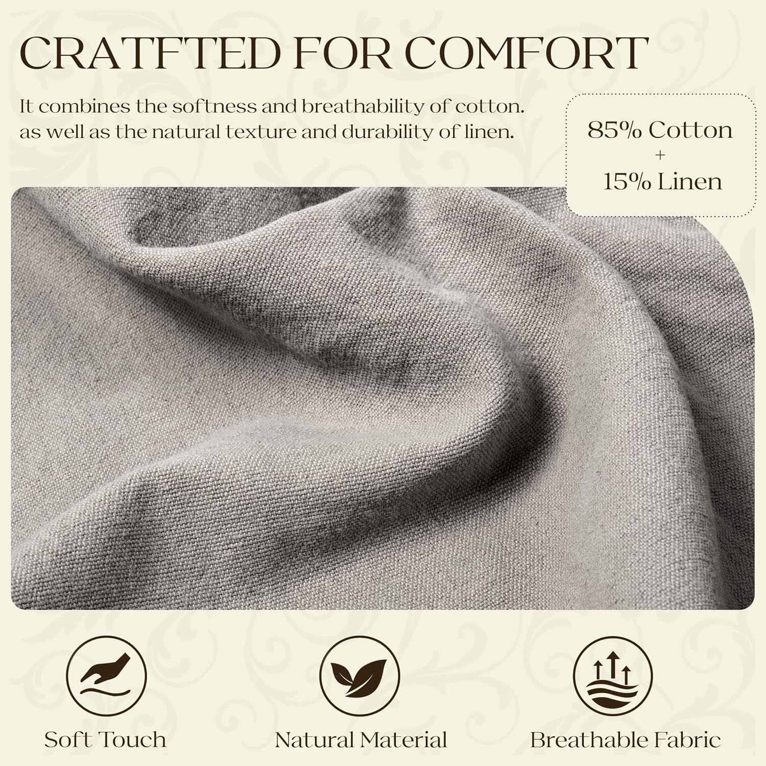 WOWMAX 80% Cotton & 20% Linen Blend Headboard Pillow – King Size Reading Wedge Backrest for Bed, Handmade Firm Support Bolster Cushion…