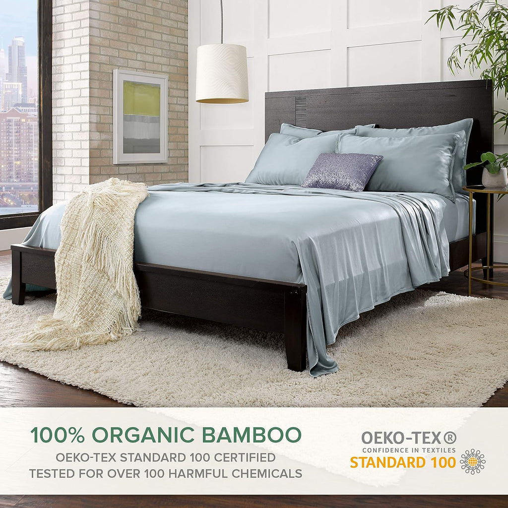 PureBamboo Pure Bamboo Short Queen Sheets for RV Camper (60"x75") - Genuine 100% Organic Viscose Derived from Bamboo Bed Sheet Set, Soft &…