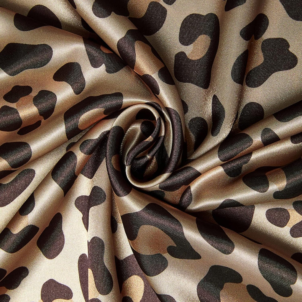 Lcbd Satin Pillowcase for Hair and Skin, Gold Leopard Printed Pillow Cases Set of 2, Queen Size Silk Satin Pillow Covers for Women with Env…