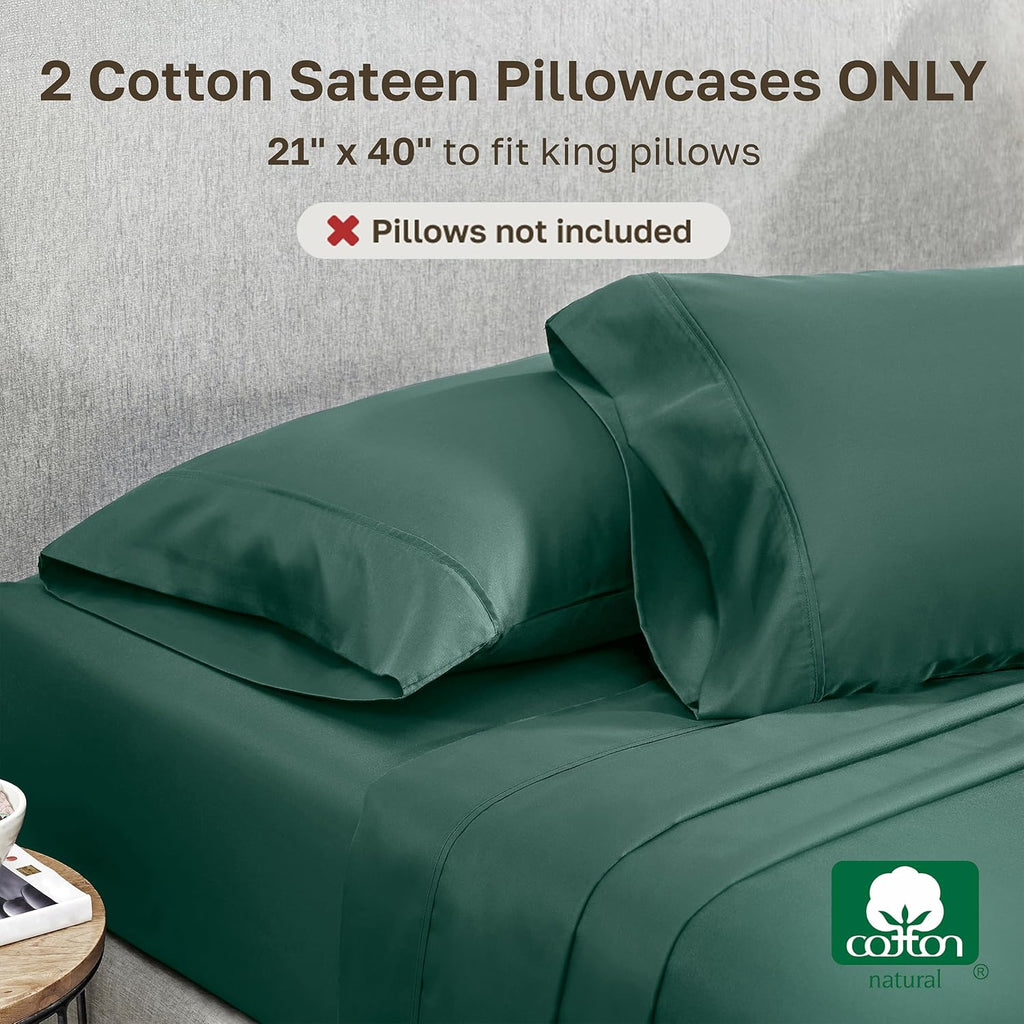 CaliforniaDesignDen California Design Den King Size Pillowcase Set - 400 Thread Count, 100% Cotton Sateen, Set of 2 Pillow Covers, Soft and…