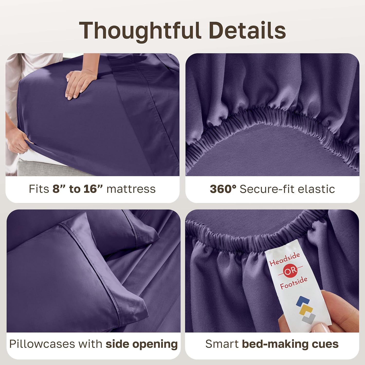 CaliforniaDesignDen California Design Den Soft Queen Size Cotton Sheet Sets, 400 TC Good Housekeeping Award Winner, Silky Smooth Sateen Wea…