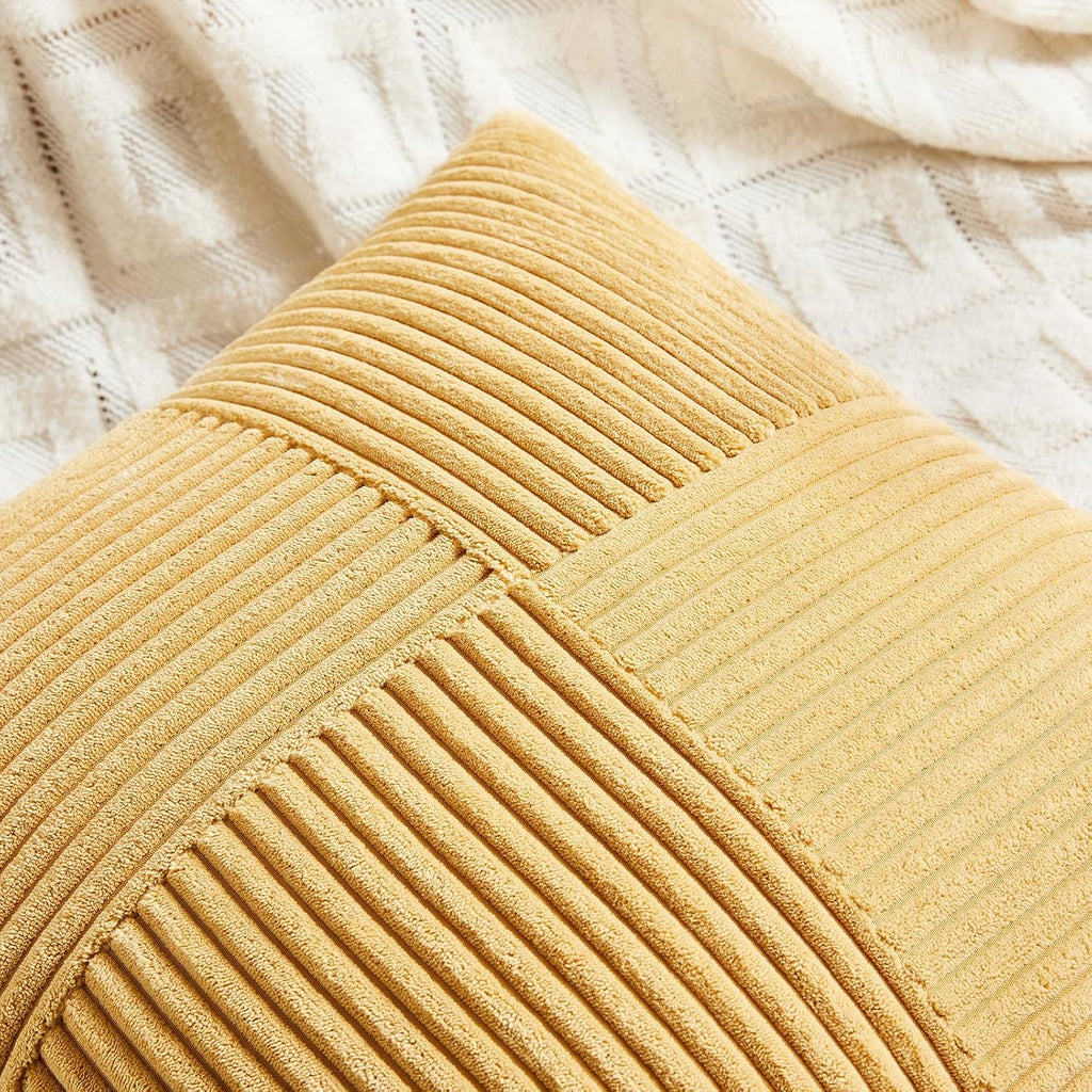 Fancy Homi 2 Packs Gold Yellow Lumbar Decorative Throw Pillow Covers 14x24 Inch for Couch Bed Sofa, Rustic Farmhouse Boho Spring Home…