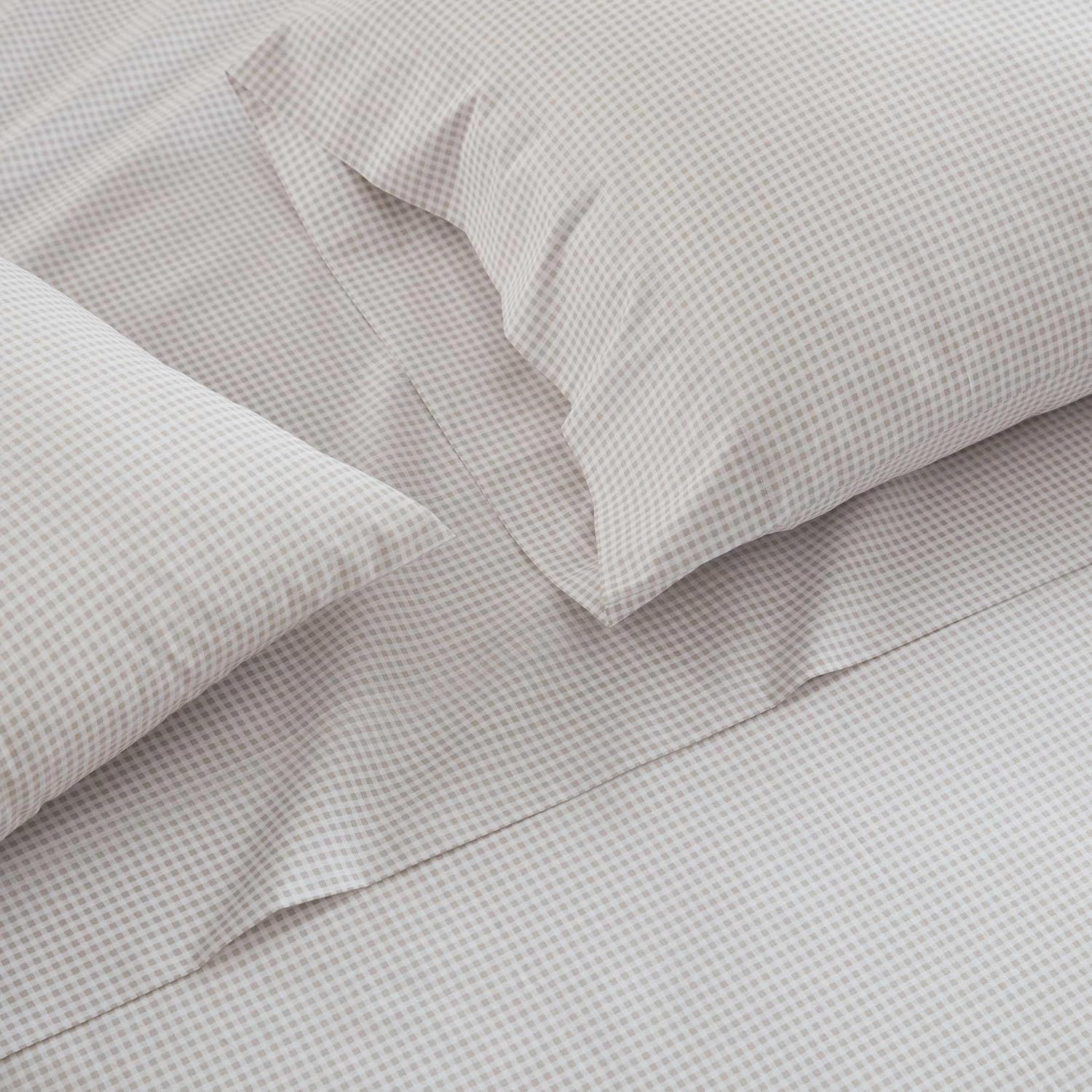 MarthaStewart Martha Stewart - Queen Size Sheets Set, Crisp & Tailored Cooling Sheets with a Naturally Smooth Cotton Percale Lightweight Fe…