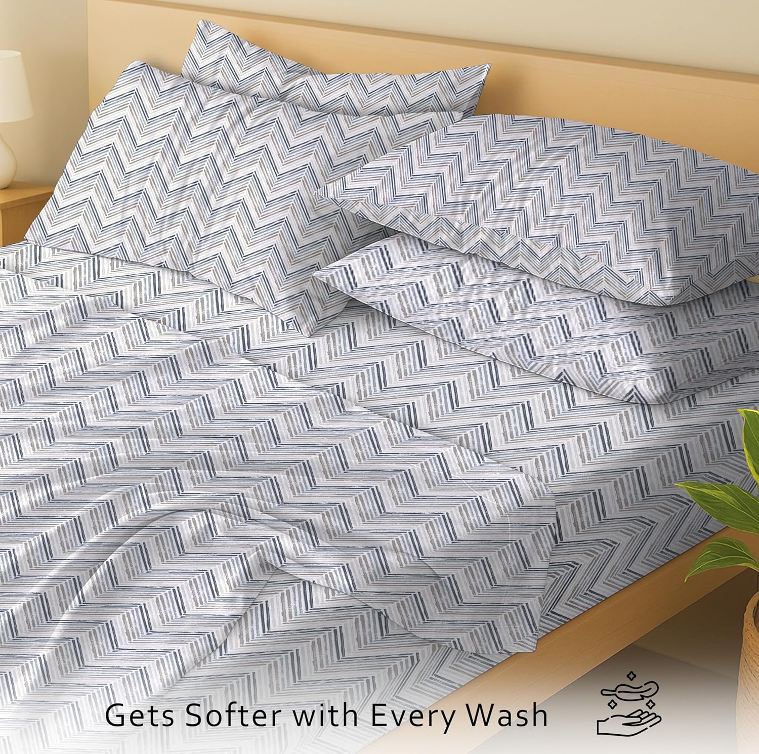 Ruvanti 100% Cotton Percale Sheets Full Size 6 Piece Set, Cooling Bed Sheets for Hot Sleepers, Deep Pocket 16”, Breathable Lightweight & Du…