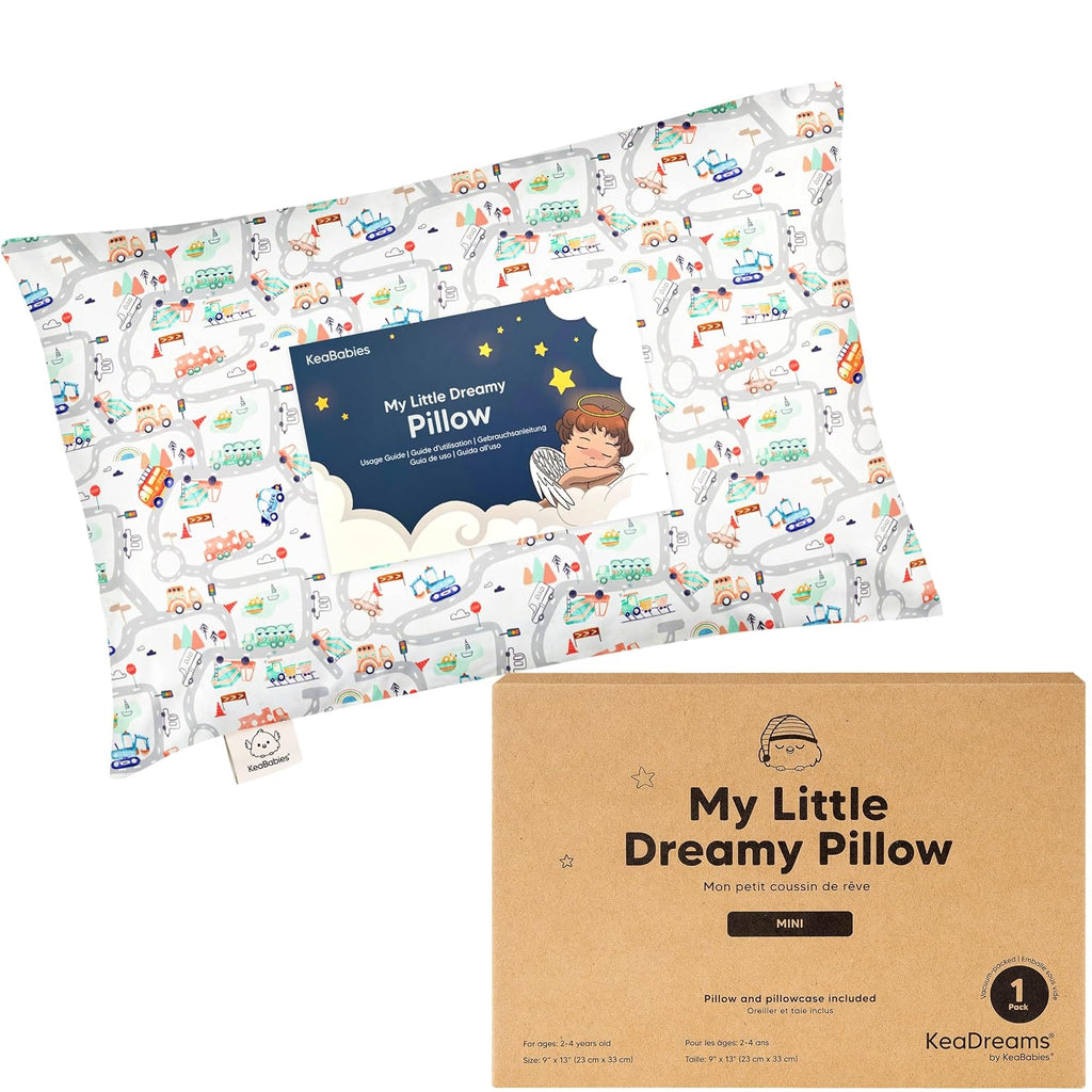 Mini Toddler Pillow with Pillowcase - 9x13 My Little Dreamy Travel Kids Pillow for Sleeping, Toddler Bed, Small, Tiny, Organic Cotton…