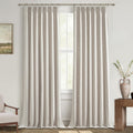 Qjmydeco Linen Pinch Pleated Curtains 102 Inches Long Heavy Duty Thermal Insulated Custom Extra length Burg for Dining Room Cottage Total B…
