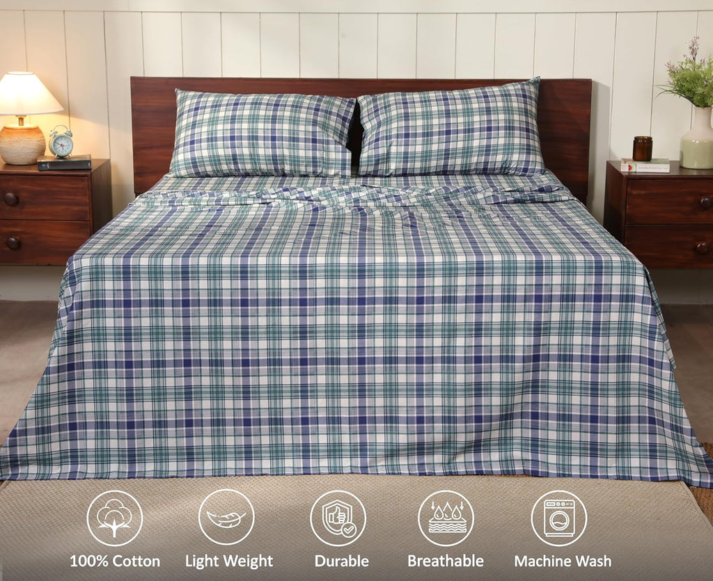 Ruvanti 100% Cotton Percale Sheets Queen Size – Crisp Cooling Bed Sheets for Hot Sleepers, Deep Pocket 16”, Soft Breathable & Durable Hotel…