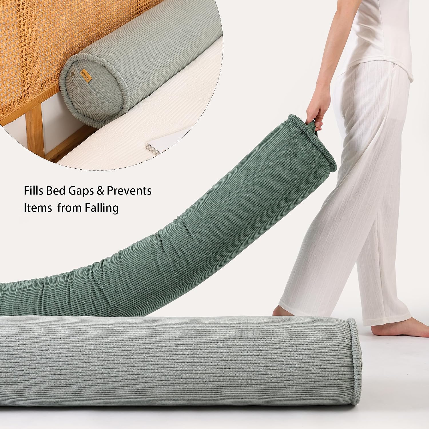 Cuddle Pillow – Corduroy Long Body Pillow for Adults, Cozy Bolster Pillow for Bed, Soft & Supportive for Relaxing Sleep,39 x 7.87…