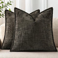 decorUhome Chenille Throw Pillow Covers 16x16 Set of 2, Soft Textured Slubby Modern Decorative Pillow Covers with Elegant Design for Couch,…