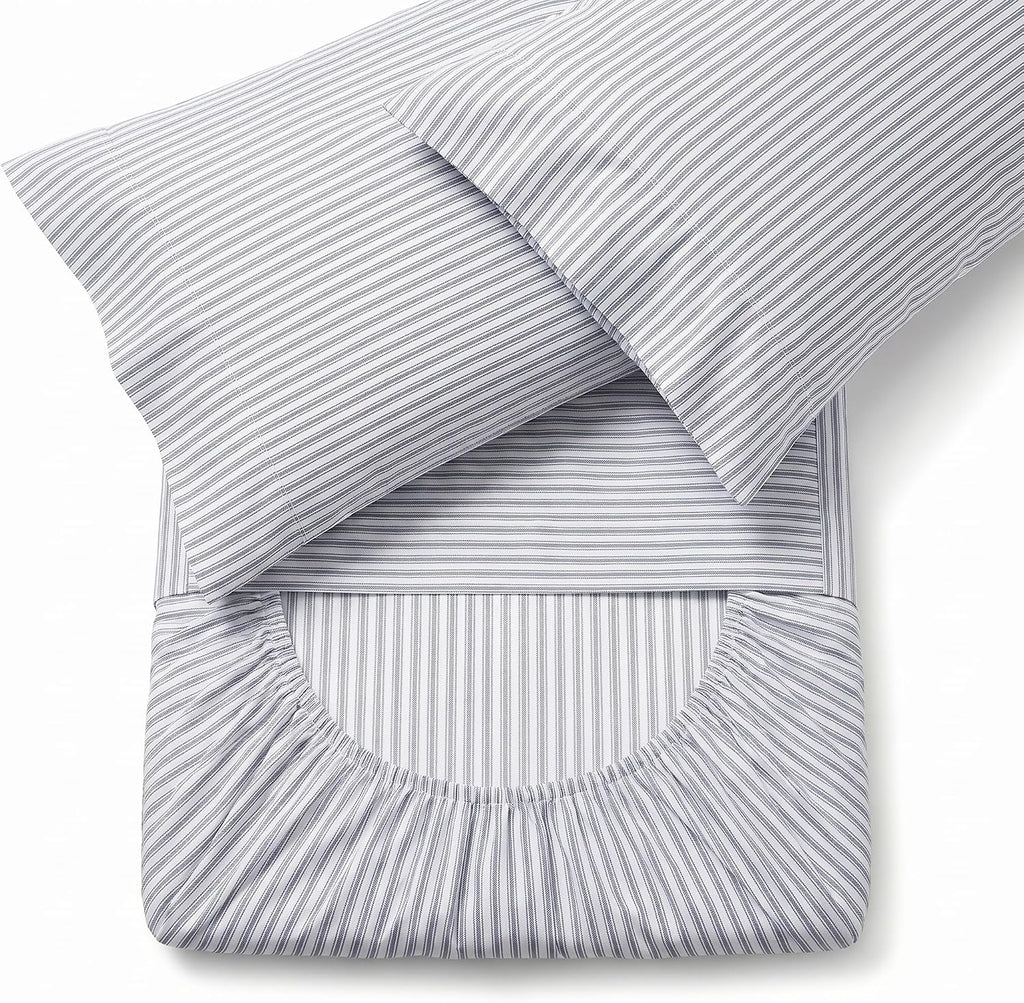 Perupima Peru Pima 415 Thread Count Percal Full Sheet Set - 100% Peruvian Pima Cotton, 4 Piece (Flat, Fitted, 2 Pillowcases) - Cooling, Cri…