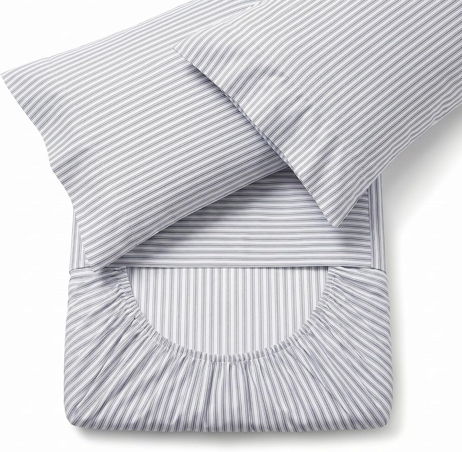 Perupima Peru Pima 415 Thread Count Percal Full Sheet Set - 100% Peruvian Pima Cotton, 4 Piece (Flat, Fitted, 2 Pillowcases) - Cooling, Cri…