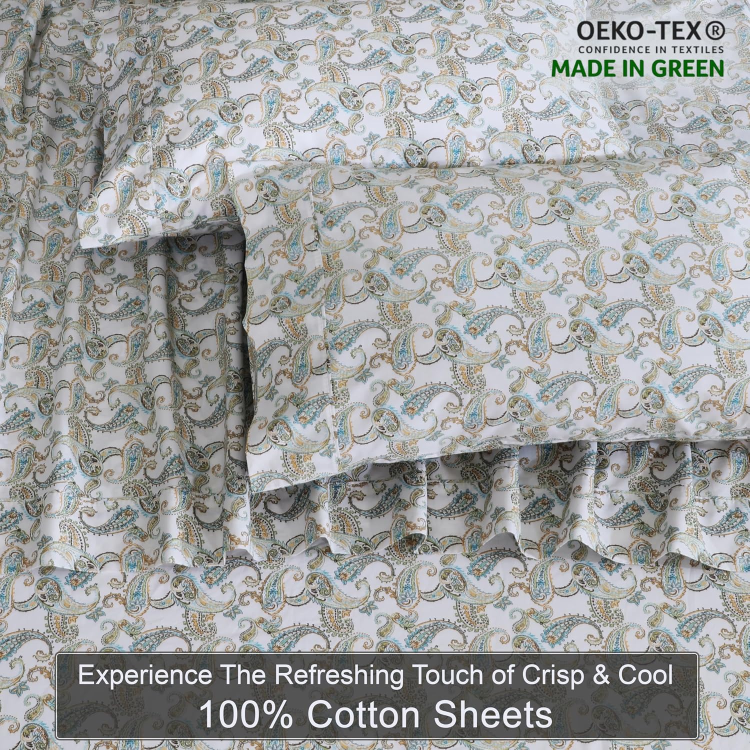 Zoyer 100% Cotton Sheets – Twin XL Size Percale Bedding, Cooling & Breathable, Durable with a Crisp, Soft & Comfortable Feel, 16" Deep Pock…