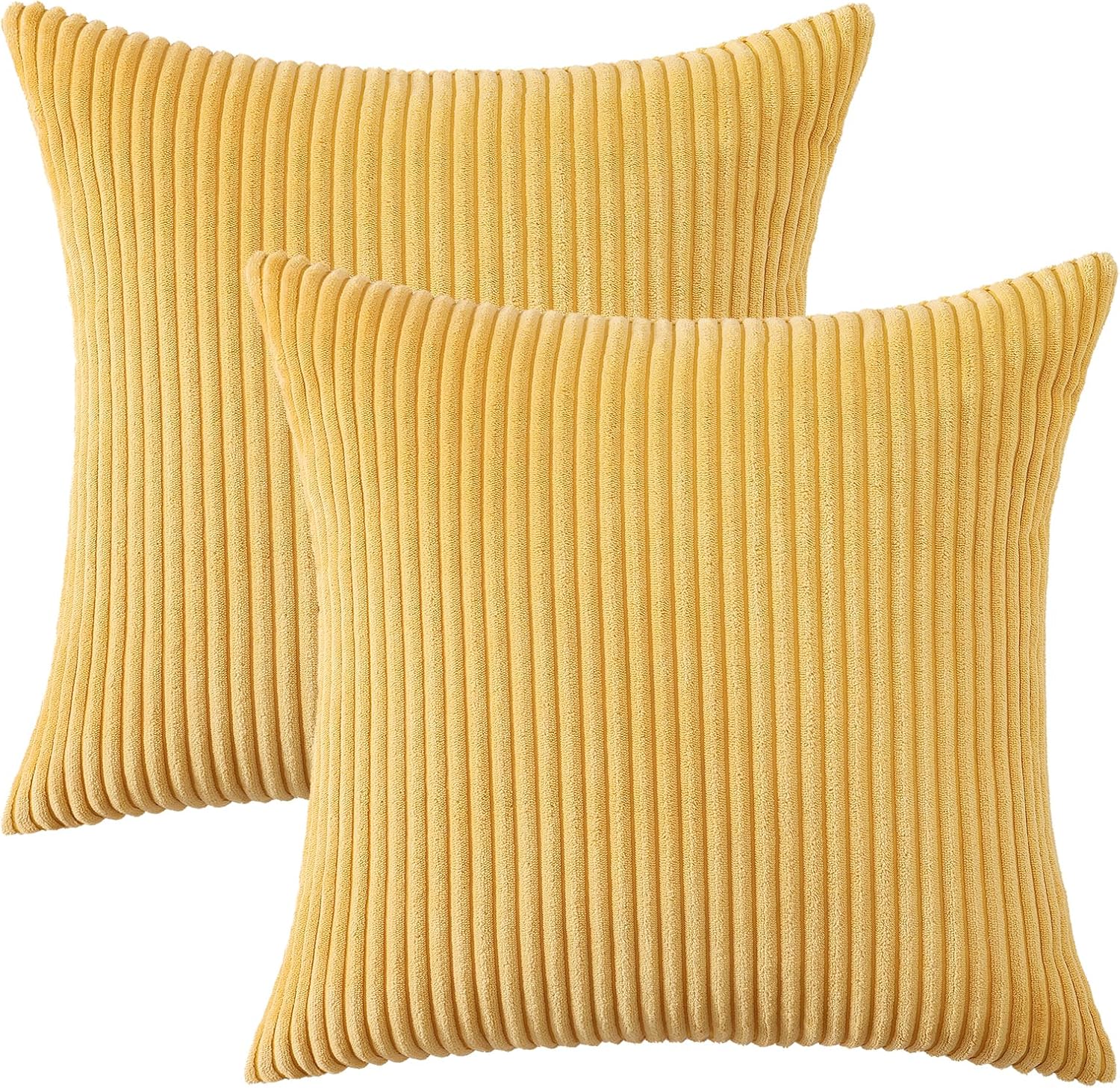 Mecatny Corduroy Summer Decorative Throw Pillow Covers 24x24 Set of 2 for Sofa Living Room, Soft Neutral Boho Couch Pillow Covers for…
