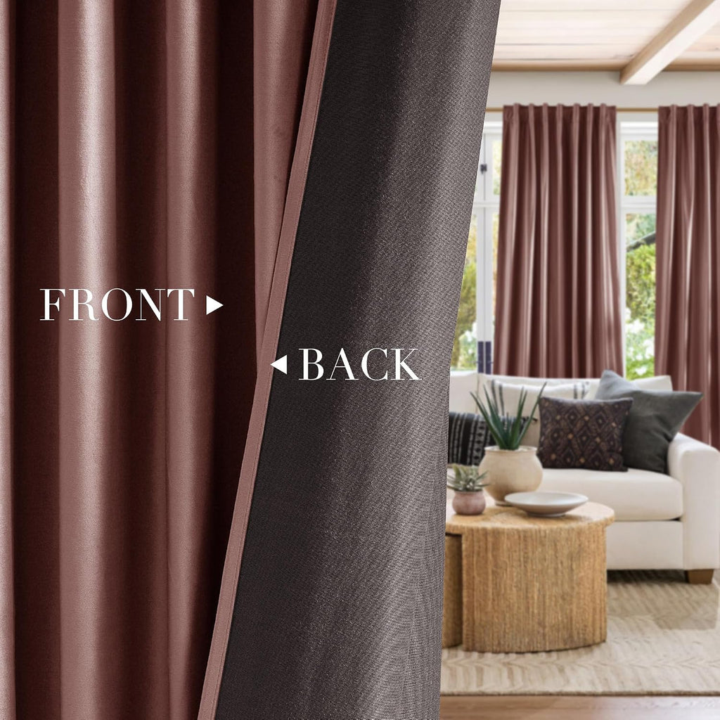 Nicetown Velvet Curtains Blackout for Girls Room, Rod Pocket & Back Tab Room Darkening Thermal Insulated Window Treatments Luxury for Livin…