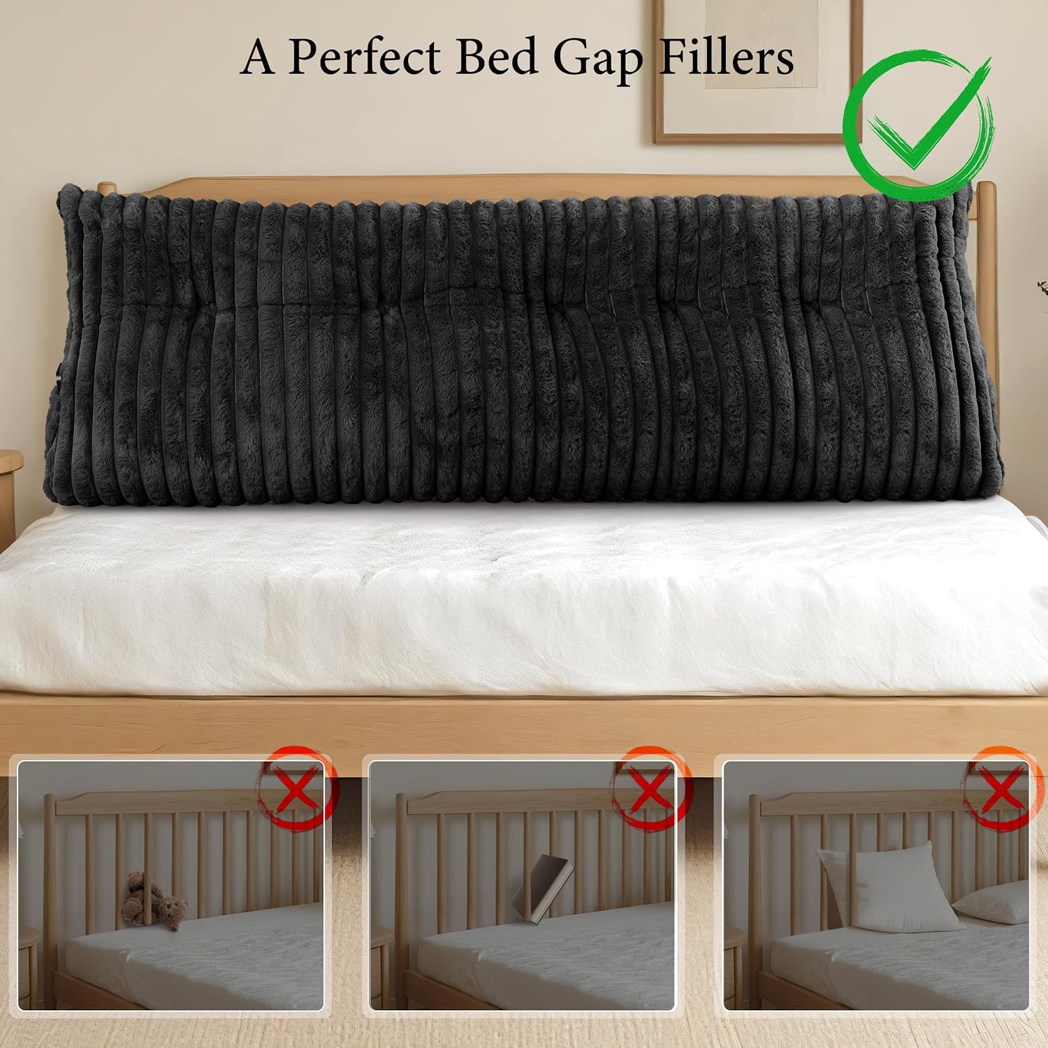 Headboard Pillow Queen, Triangular Wedge Pillow Headboard Queen, Cushion Headboards Reading Pillows, Backrest Pillows for Sitting in Bed…