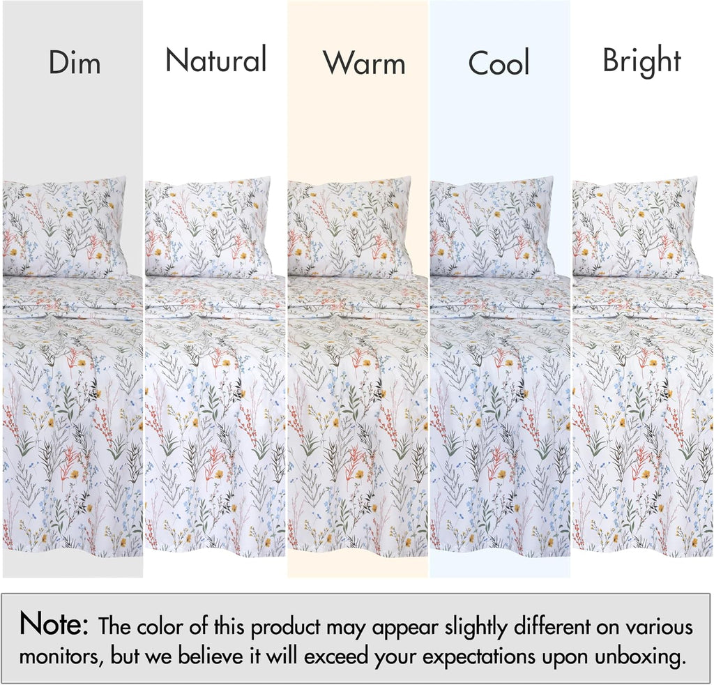 Ruvanti 100% Cotton Percale Sheets Queen Size – Crisp Cooling Bed Sheets for Hot Sleepers, Deep Pocket 16”, Soft Breathable & Durable Hotel…
