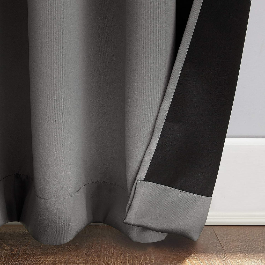 Sun Zero Nordic Theater Grade Extreme 100% Blackout Grommet Curtain Single Panel, 52" x 95", Gray