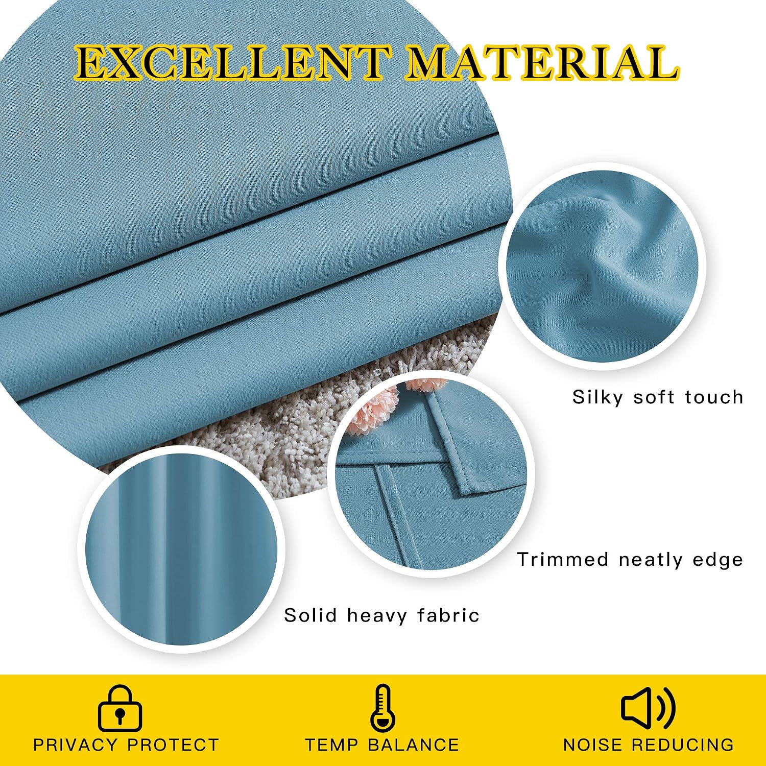 Nicetown Bedroom Blackout Curtains and Drapes - Window Treatment Thermal Insulated Solid Grommet Blackout Draperies for Living Room (Set of…
