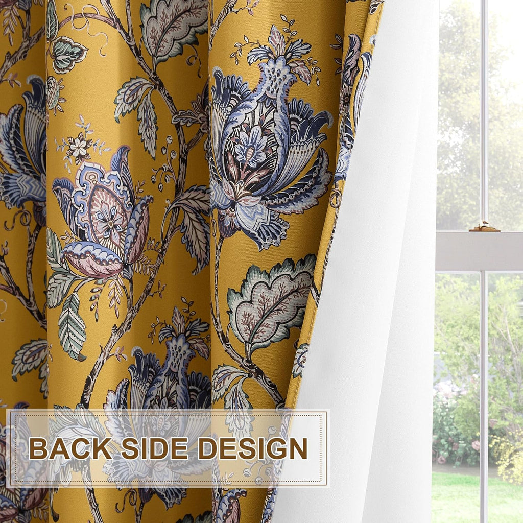Nicetown Curtains for Living Room 96 Inches Long 2 Panels, Room Darkening Curtains for Farmhouse, Thermal Insulated Privacy Drapes Oak Brow…