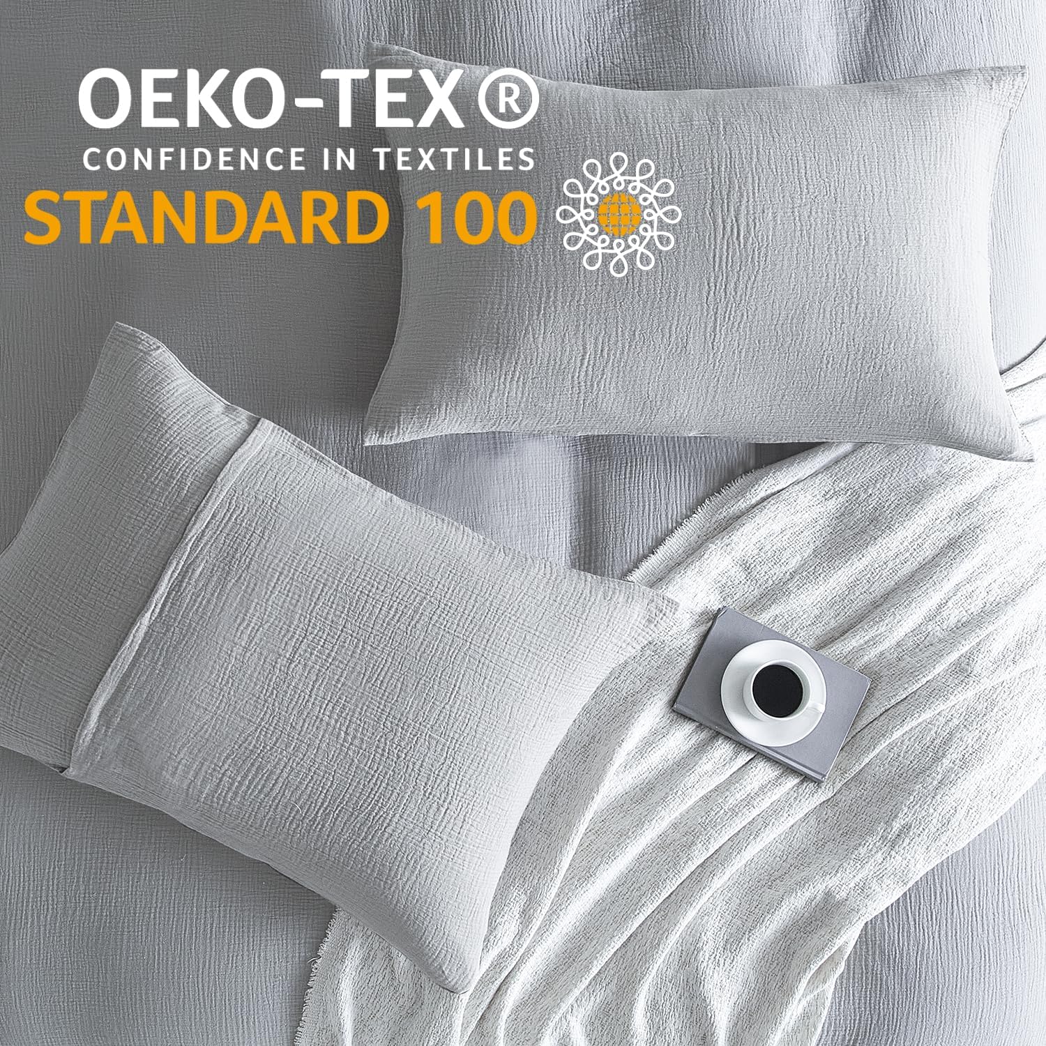 DefineCozyHealthyLife SE SOFTEXLY Muslin Pillowcases King Size 100% Cotton, 2 Pack Linen Like Pillow Shams with Envelope Closure, Ultral So…