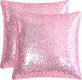 uxcell 2 Pcs Sequin Throw Pillow Covers, Shiny Sparkling Comfy Satin Cushion Covers, Decorative Pillowcases for…