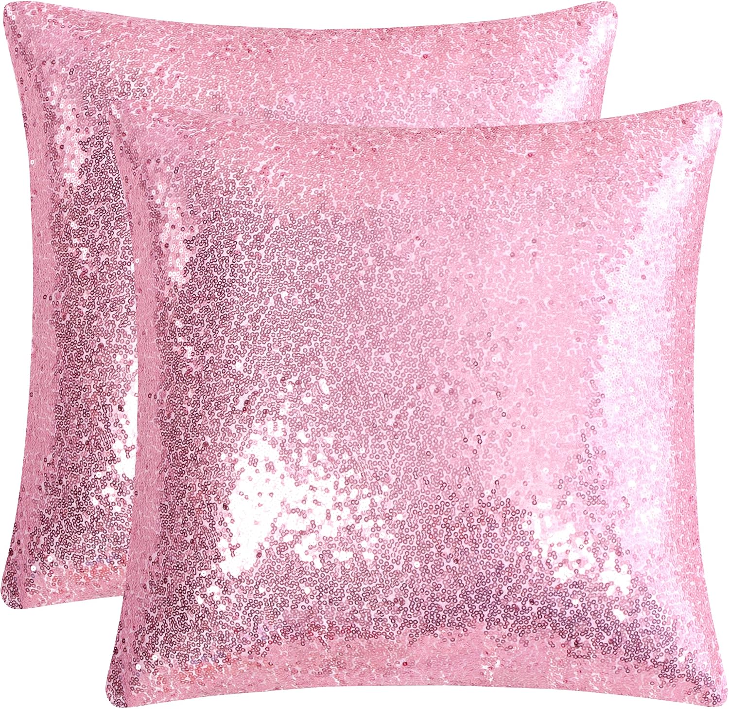 uxcell 2 Pcs Sequin Throw Pillow Covers, Shiny Sparkling Comfy Satin Cushion Covers, Decorative Pillowcases for…
