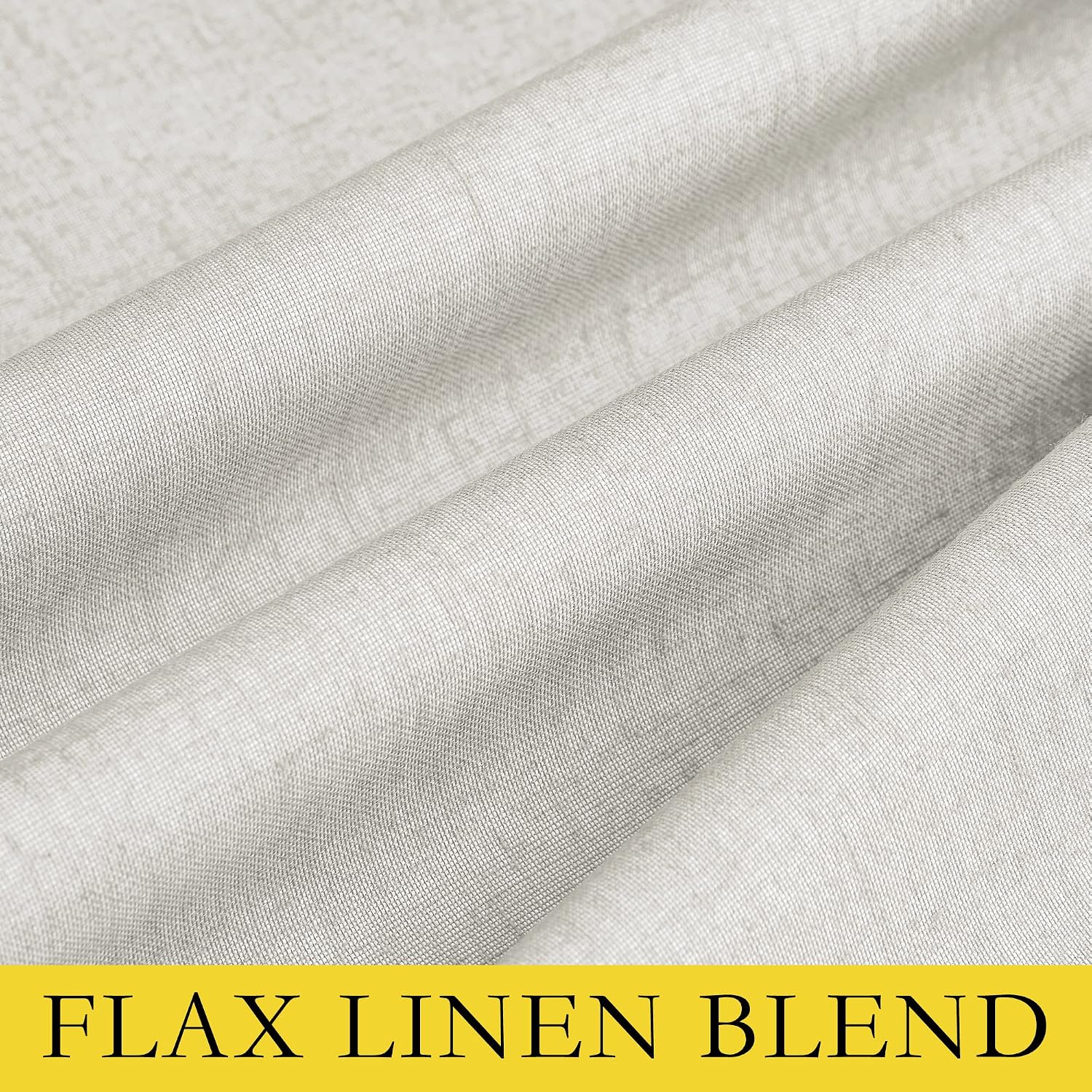 NICETOWN 100% Blackout Linen Texture Curtains 90 inches Long, Ivory, 2 Pcs, Thermal Insulated Full Blackout 2-Layer Lined Drapes, Energy…
