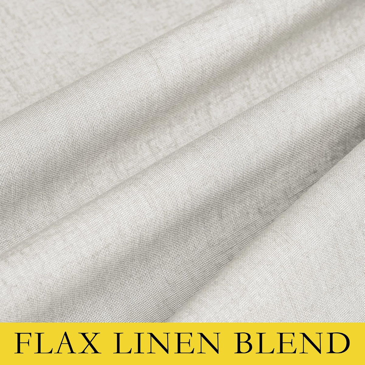 NICETOWN 100% Absolutely Blackout Linen Curtains with Thermal Insulated White Liner, Ivory, 62" Wide, 2 Pieces, Privacy Vertical Window…