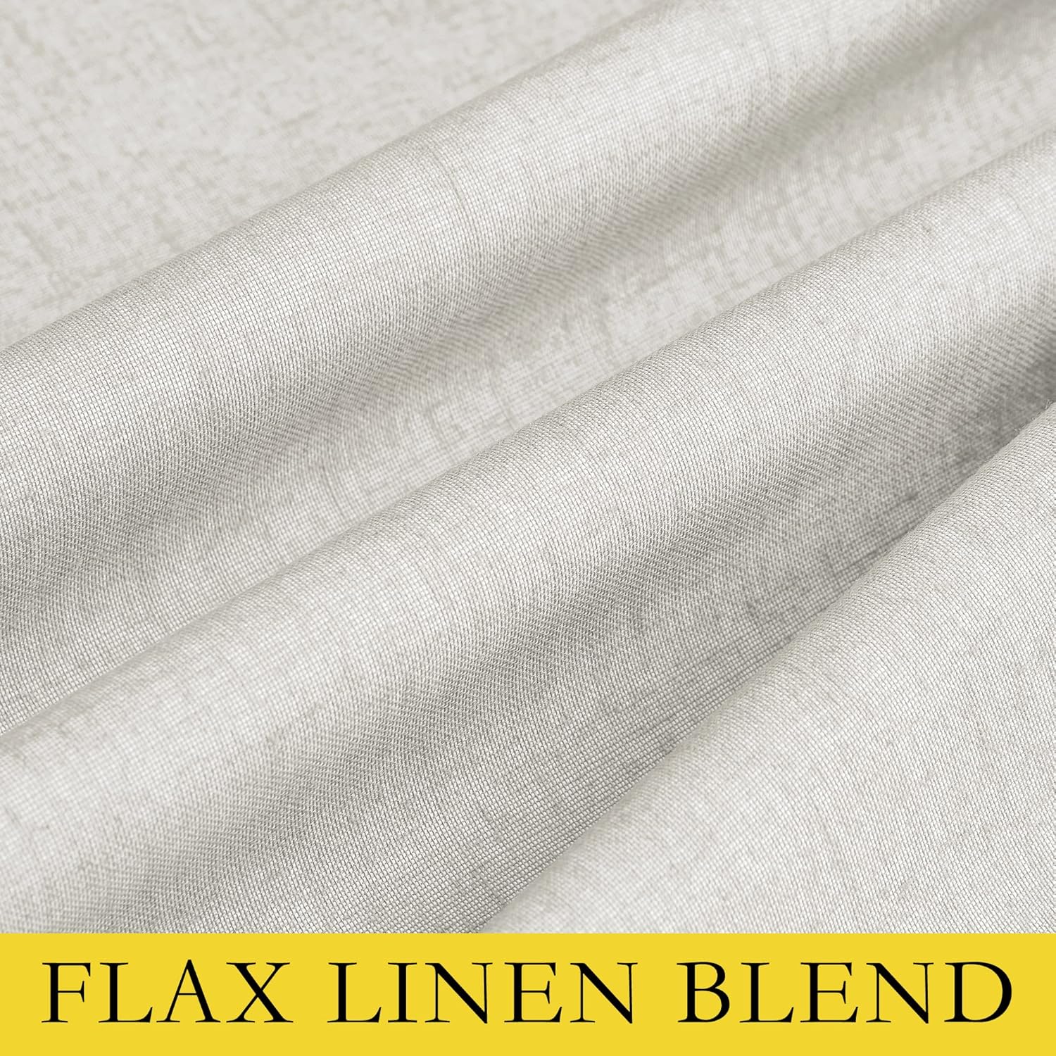 NICETOWN 100% Absolutely Blackout Linen Curtains with Thermal Insulated White Liner, Ivory, 52" Wide, 2 Pieces, Privacy Vertical Window…