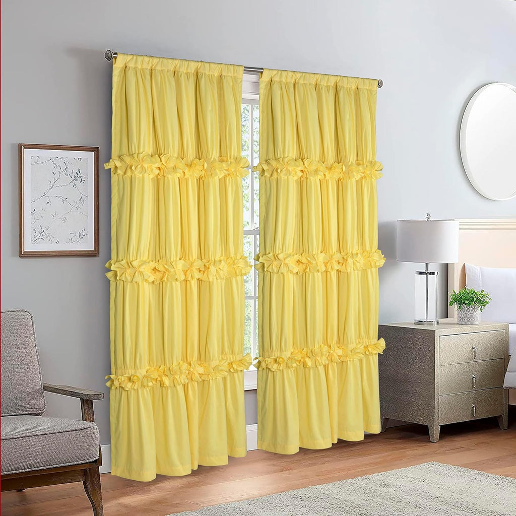 Homechoice Decor Thermal Insulated Blackout Window Curtains, 54" W x 84" L x 2 Panels, Boho Ruched Window Treatments with 3 Rows of…