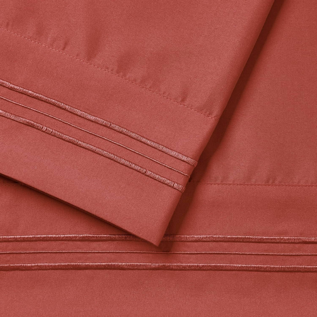 Nestl Rust Pillow Cases - Soft Queen Size Set of 2, 1800 Microfiber Pillow Cases with Envelope Closure, 20x30 Inches cotton