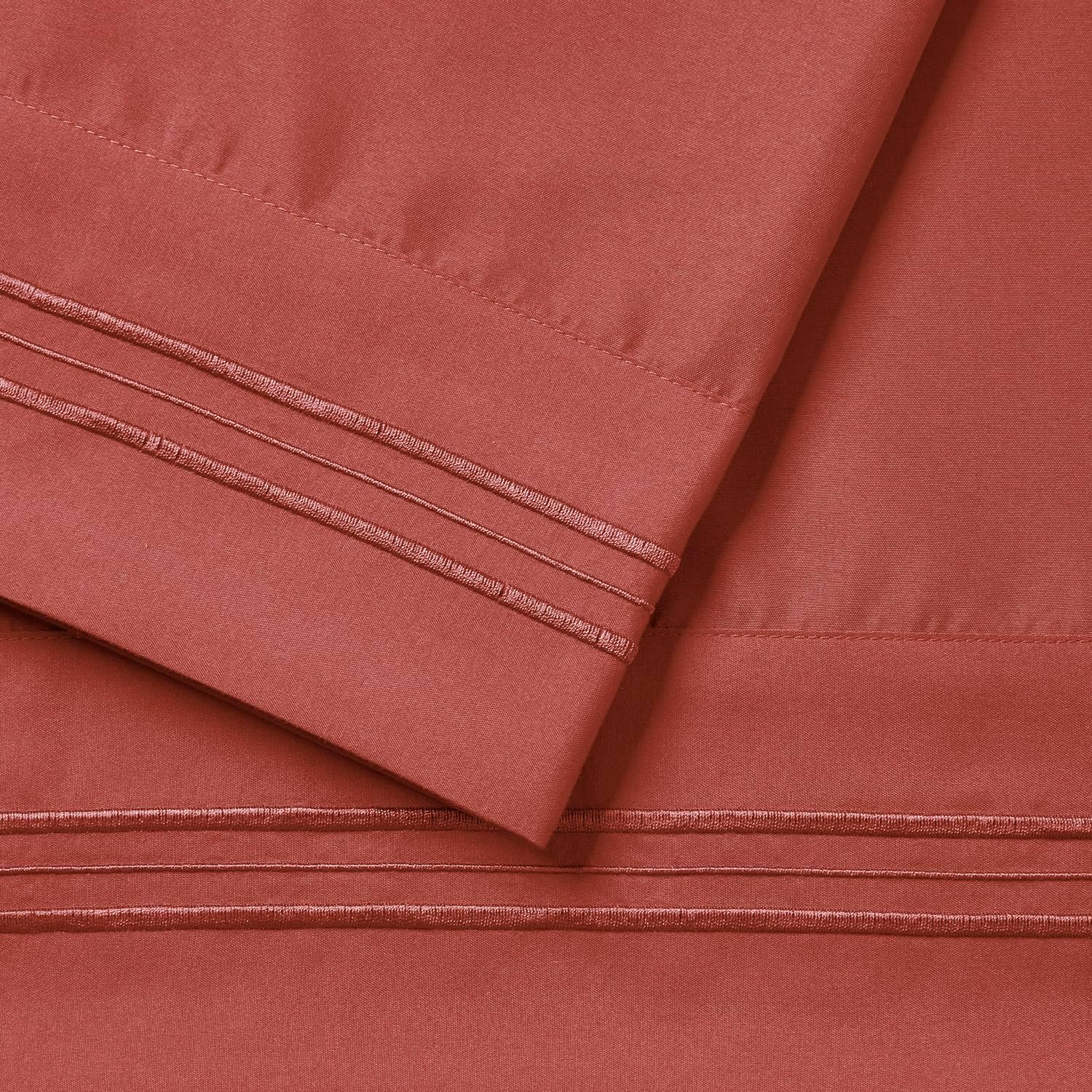 Nestl Rust Pillow Cases - Soft Queen Size Set of 2, 1800 Microfiber Pillow Cases with Envelope Closure, 20x30 Inches cotton